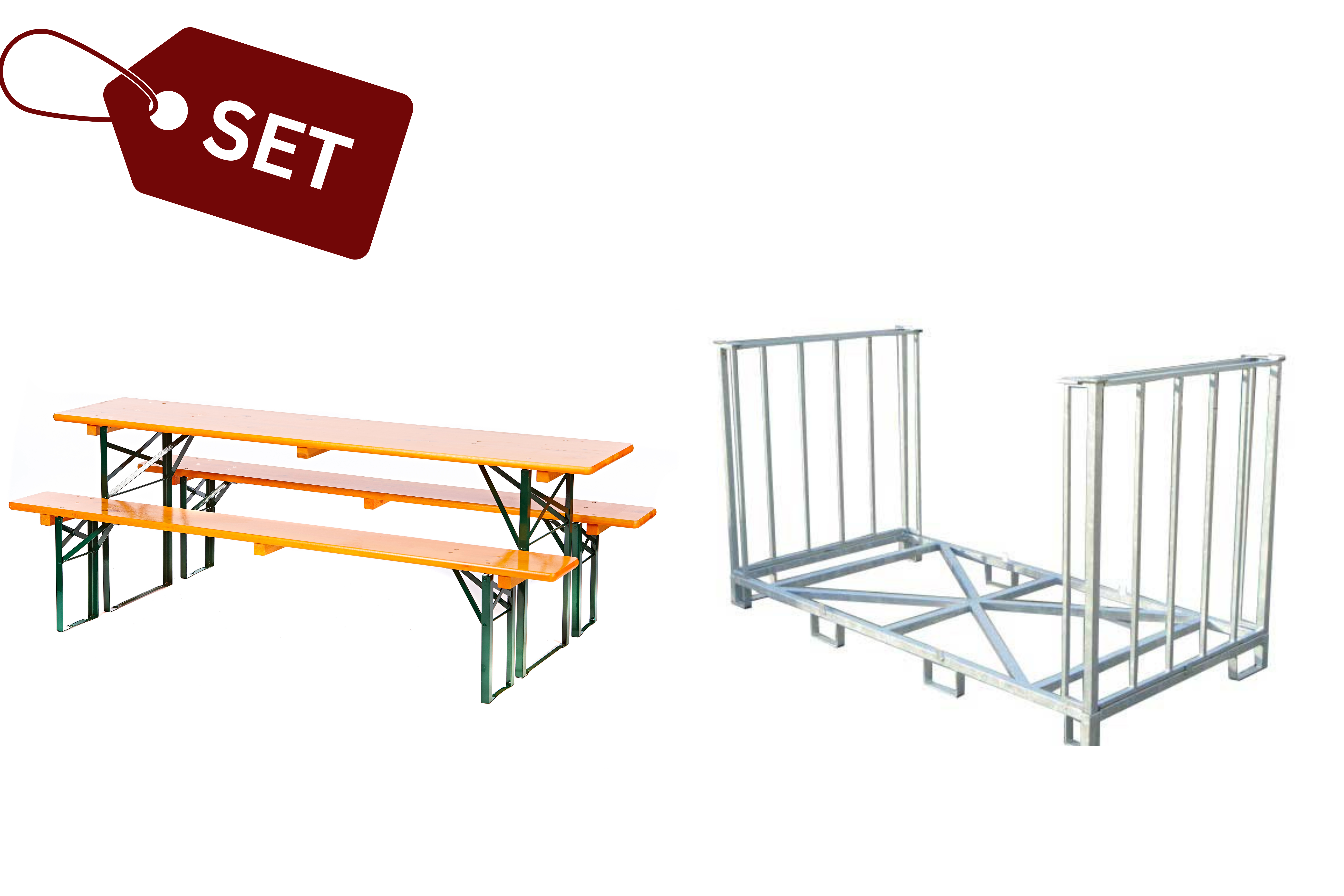 SET: 20 brewery-quality beer tent sets, orange (50) (N) + transport box 