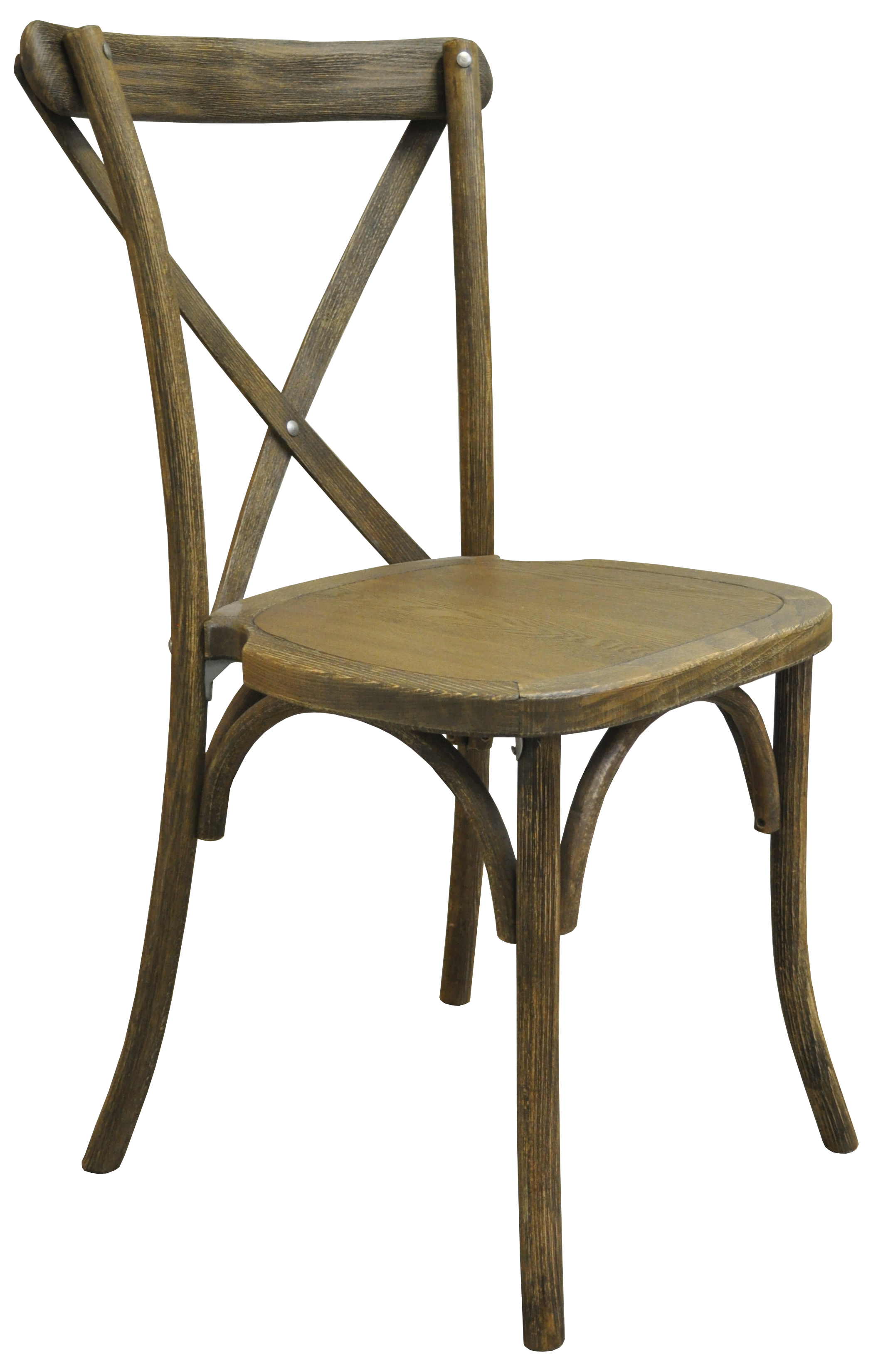 Crossback stackable chair in Brown