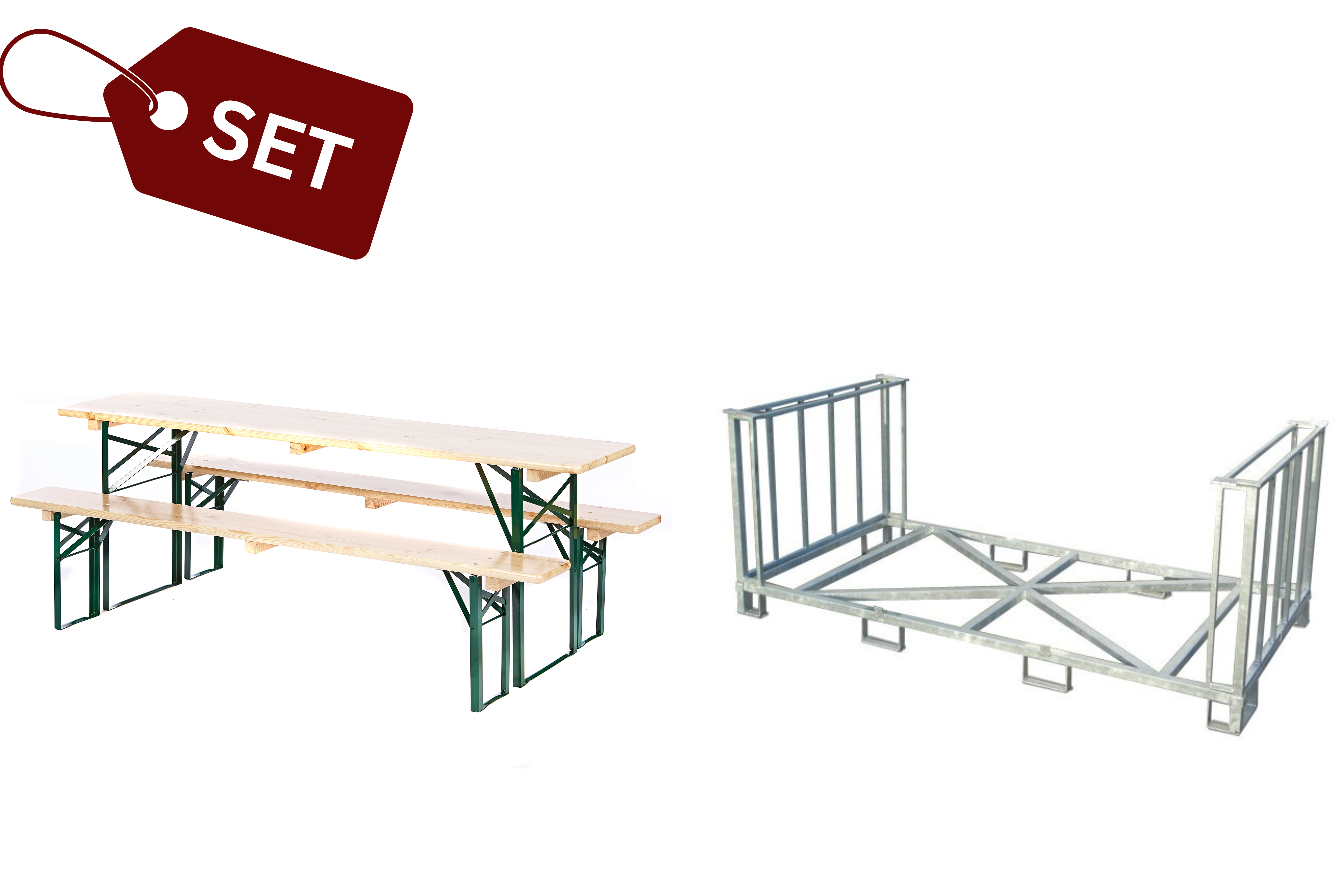 SET: 10 brewery-quality beer tent sets, clear (50) (N) + transport box