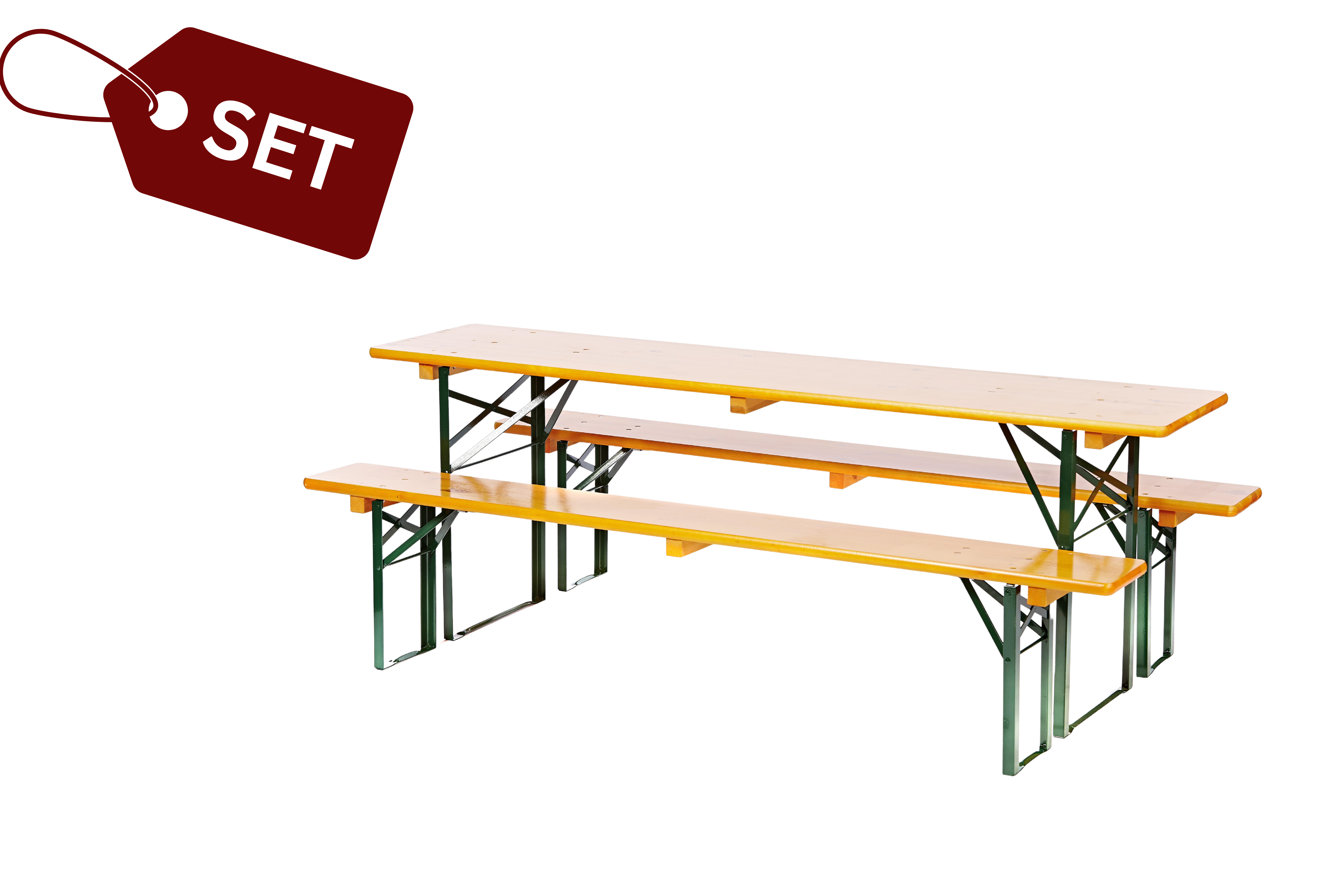 SET: 5 brewery-quality beer tent sets, orange (50) + transport box 