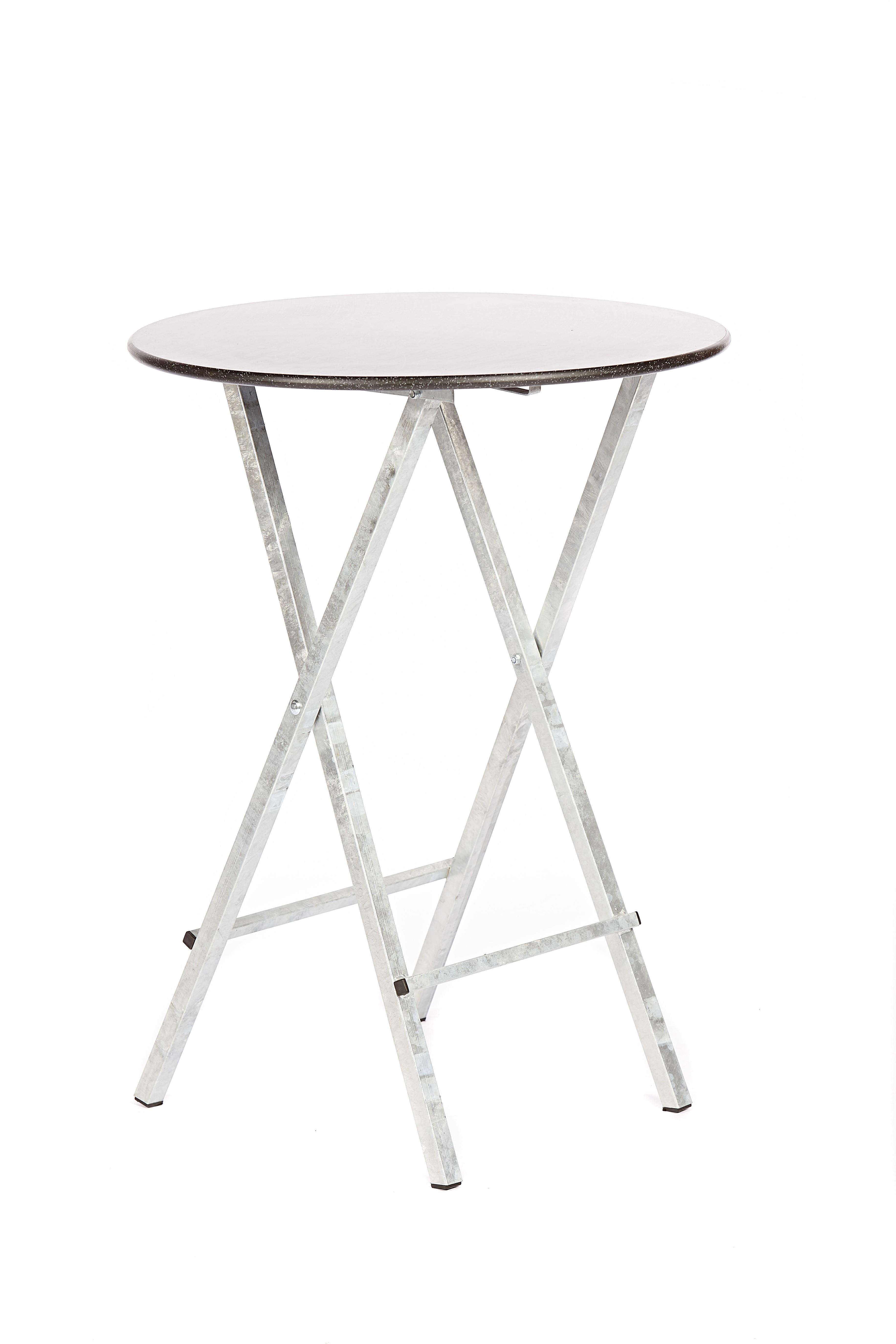 Solida bar table with hot dip galvanized frame (Ø 80 cm) I (Black-White)